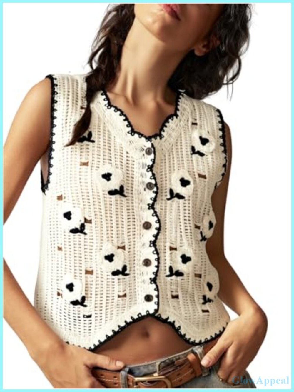 Western Cowgirl Boho Embroidered Knit Vest Sleeveless